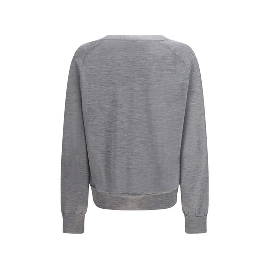 Ami Paris Gray Merino Wool Cardigan