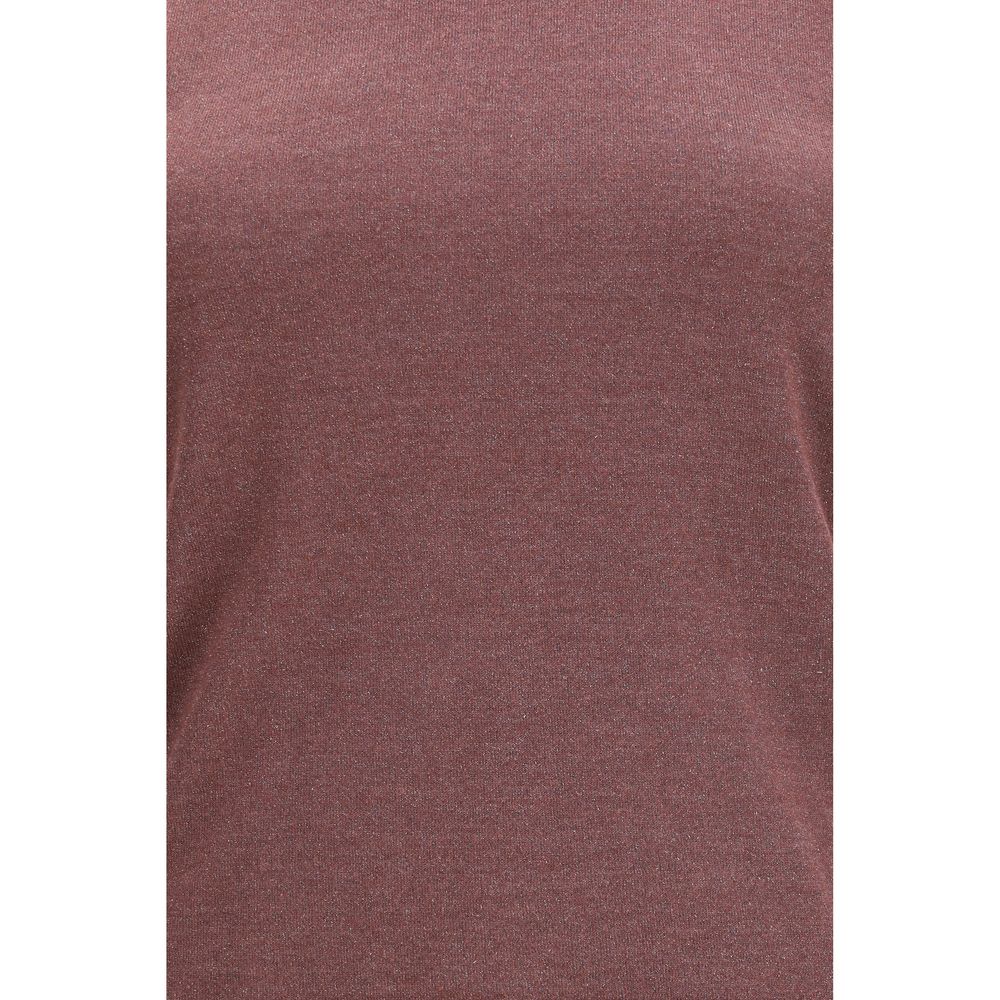 Brunello Cucinelli Bordeaux Cashmere Sleeveles T-Shirt