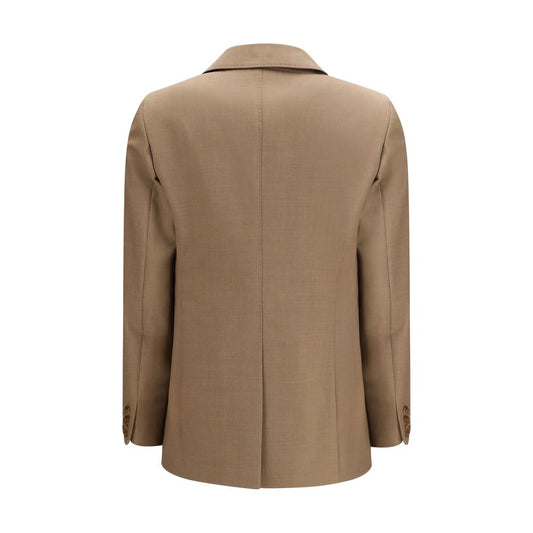 Max Mara Beige Fleece Wool Blazer