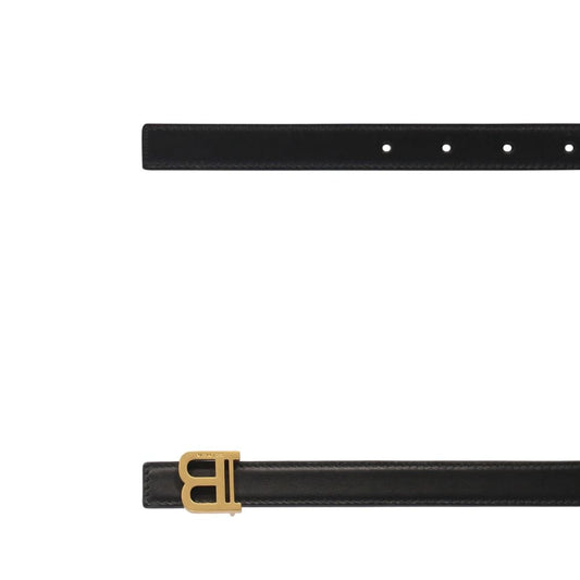 Balmain Black Leather Regular Belt