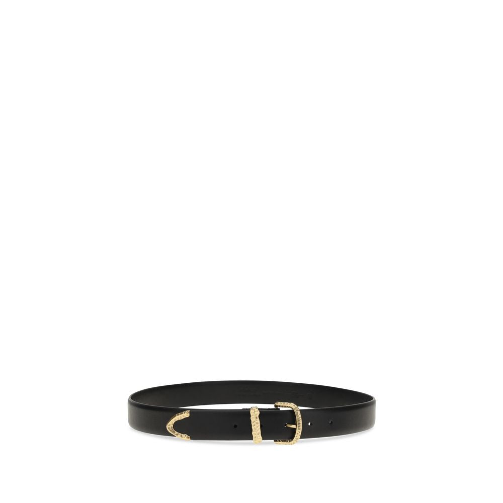 PINKO Black Calf Leather Bos Taurus Regular Belt