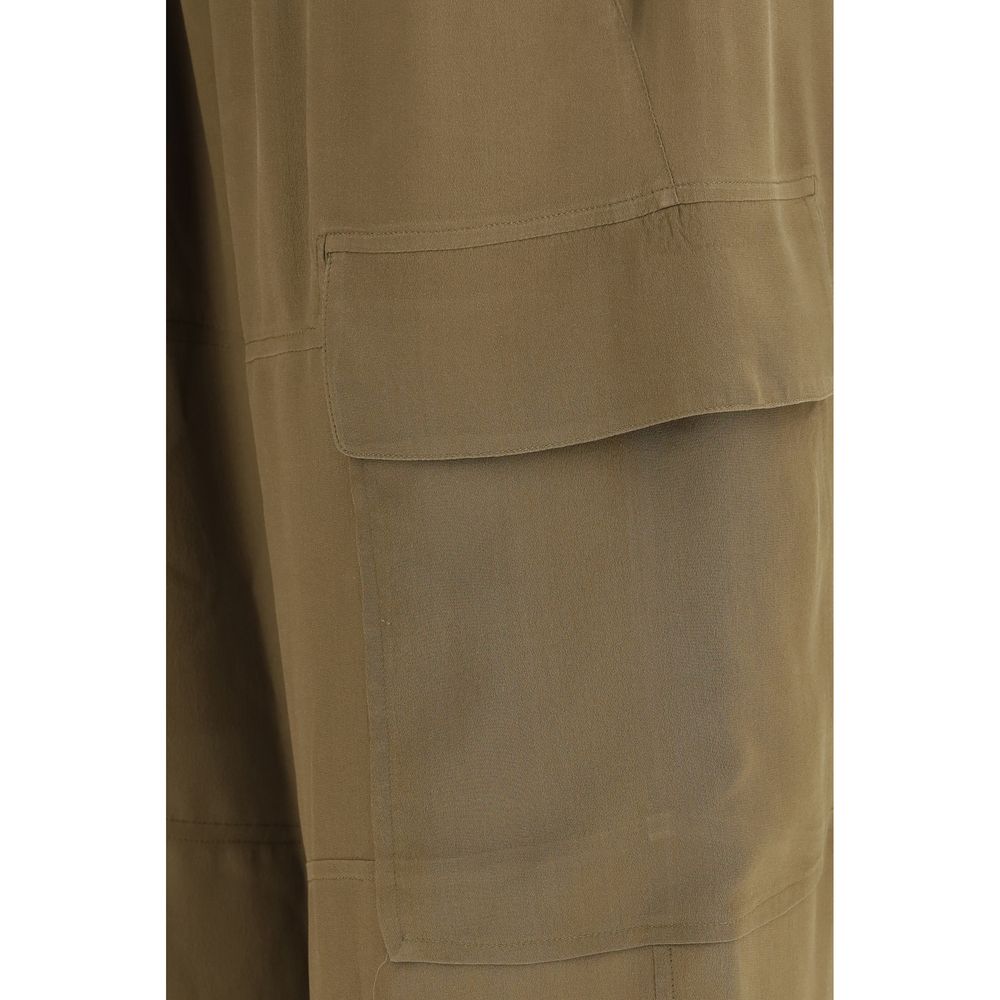 Petar Petrov Brown Silk Cargo Pants