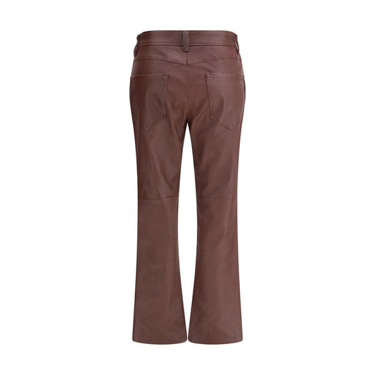 Brunello Cucinelli Bordeaux Leather Pants