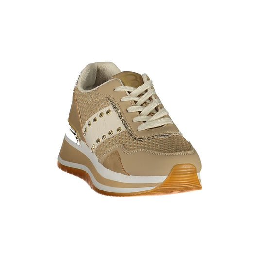 Laura Biagiotti Beige Polyester Athletic Sneakers
