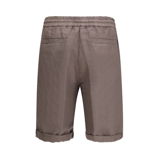 Brunello Cucinelli Brown Linen Bermuda Shorts