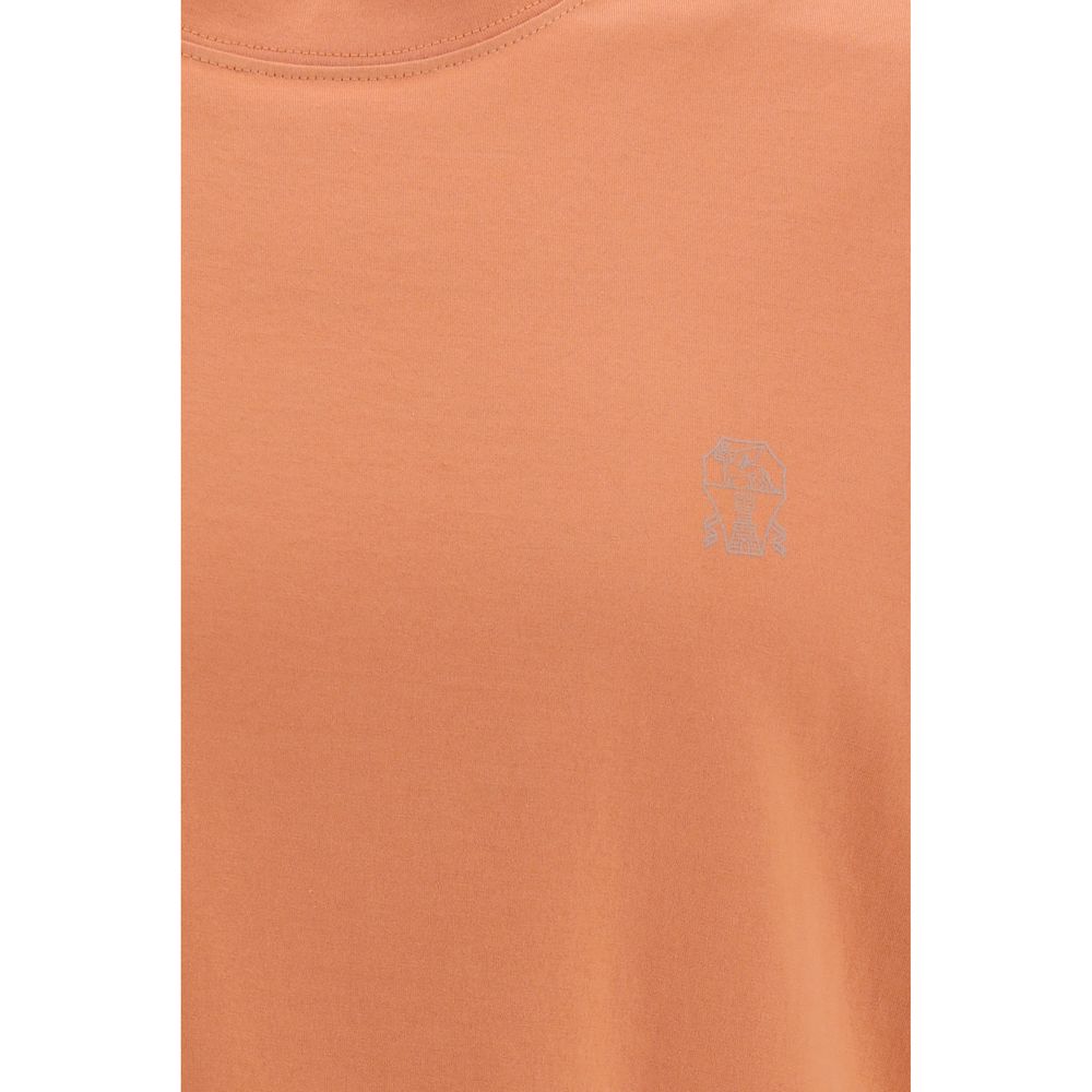 Brunello Cucinelli Orange Cotton T-Shirt