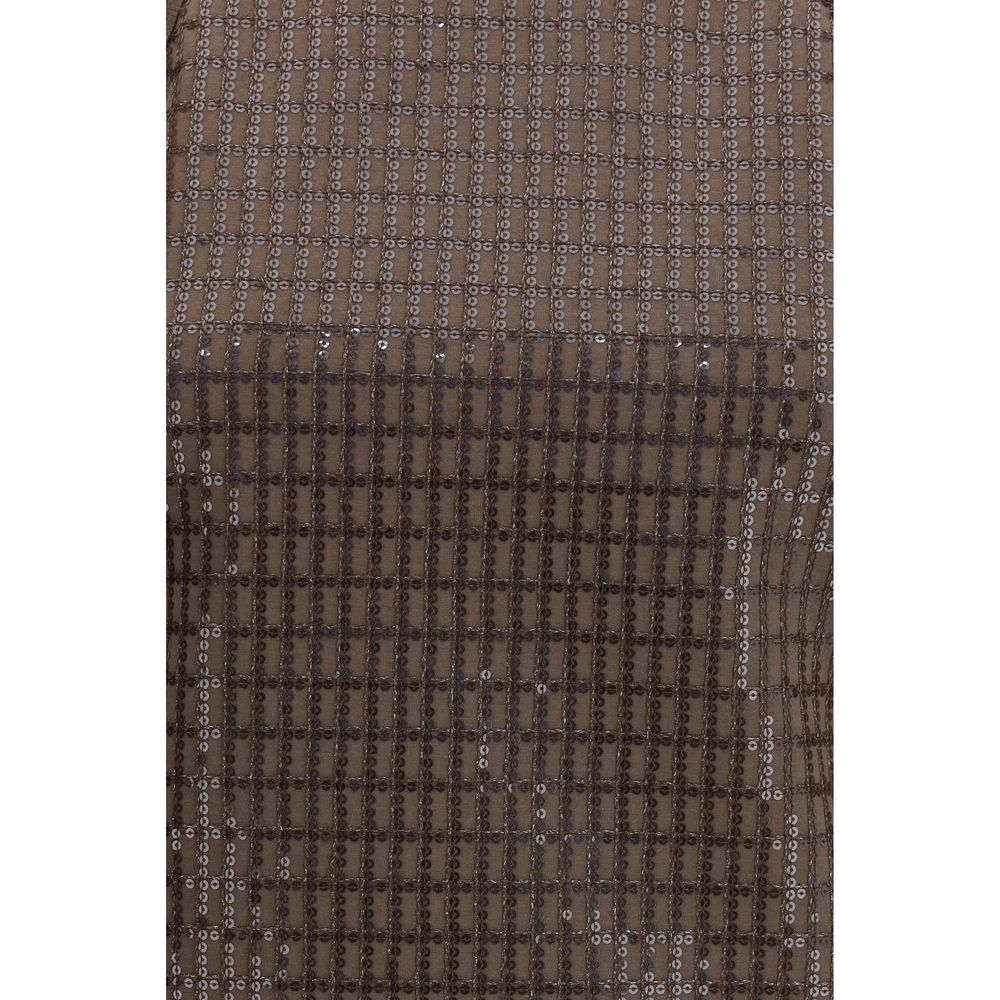 Brunello Cucinelli Brown Cotton Sleeveles T-Shirt