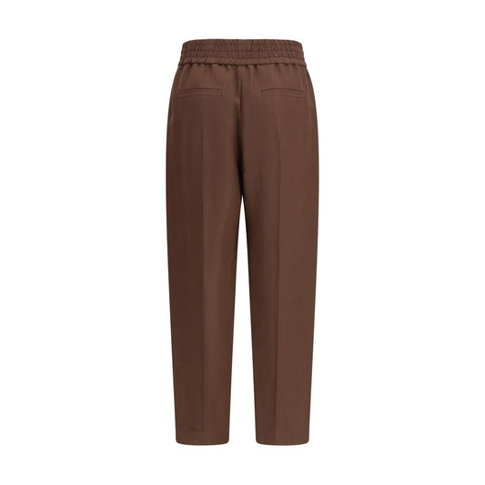 Brunello Cucinelli Brown Viscose Casual Pants
