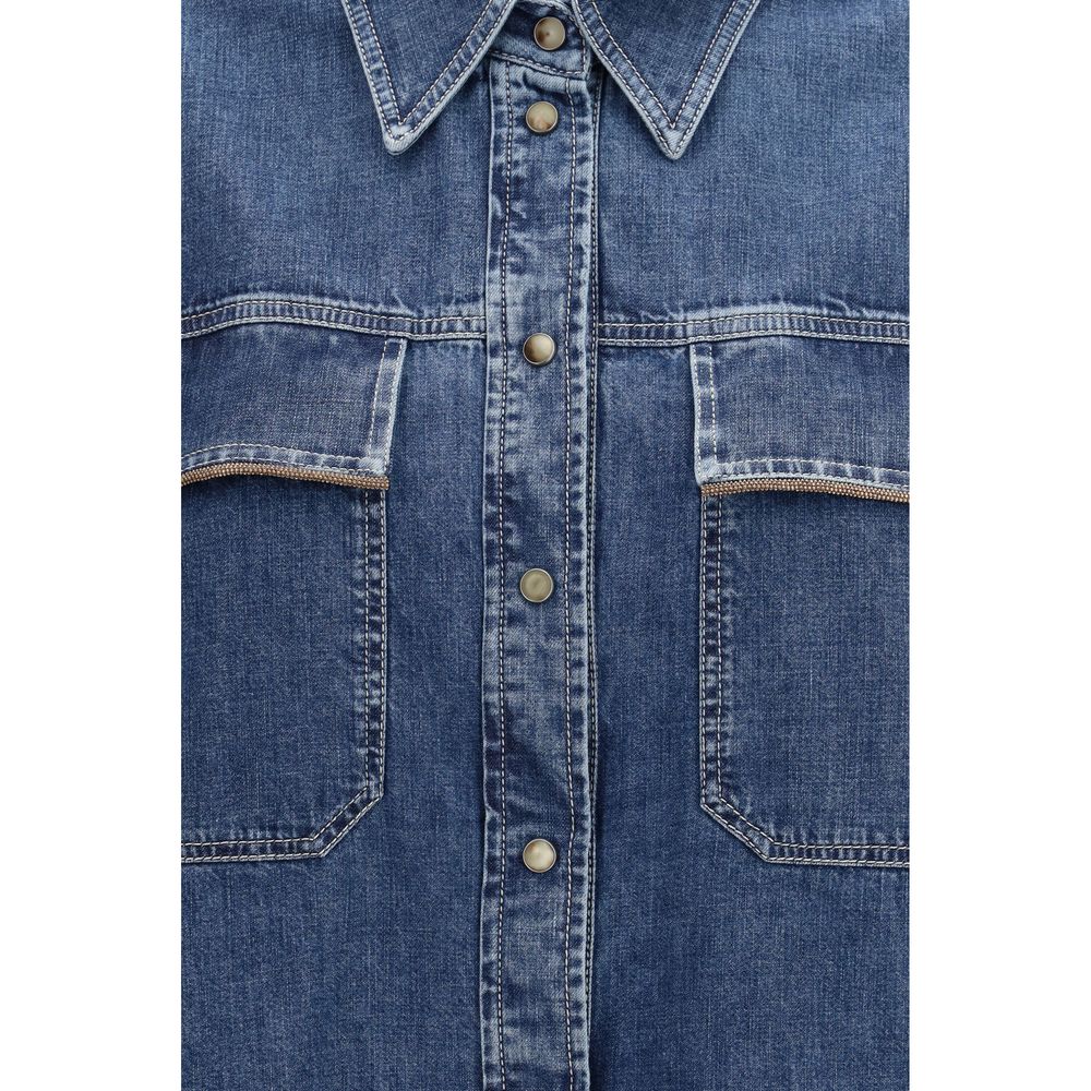 Brunello Cucinelli Blue Denim Shirt