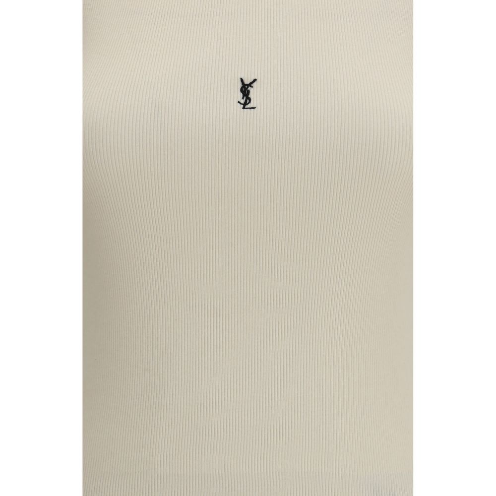 Saint Laurent Beige Cotton Tank Tops