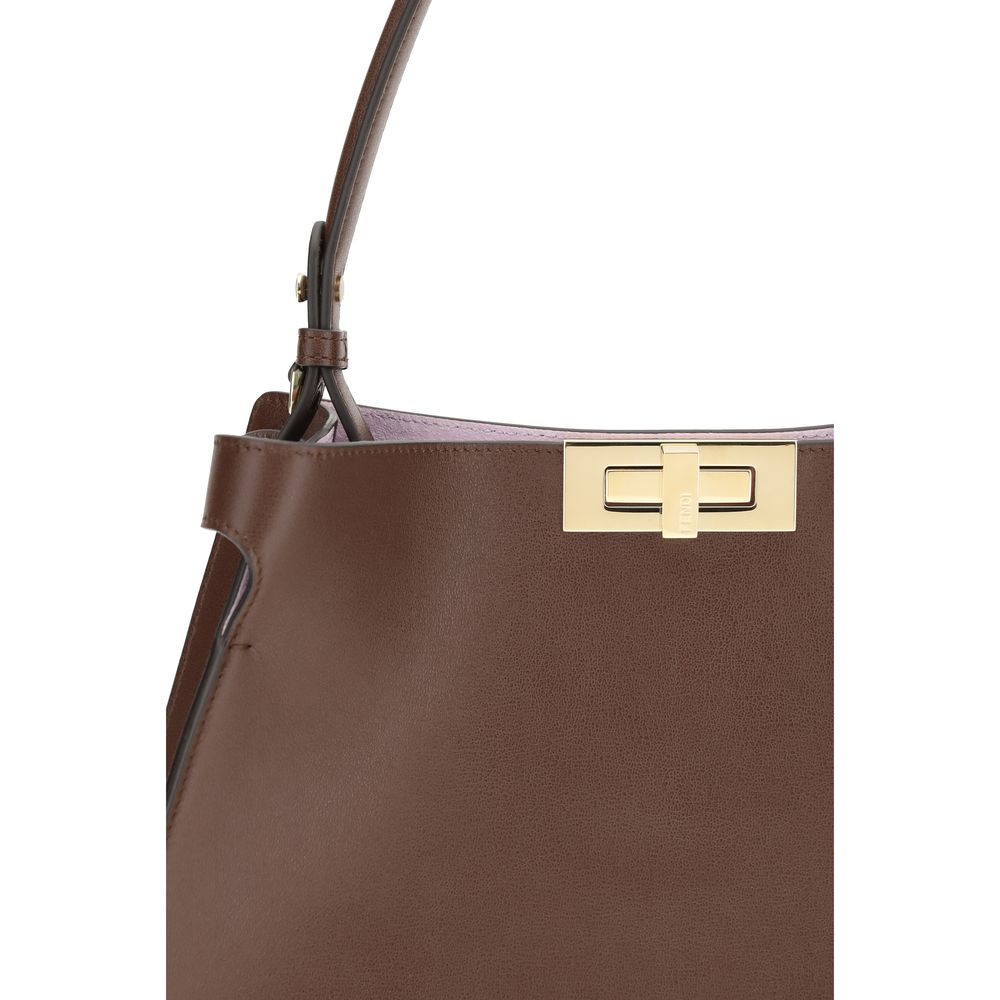 Fendi Brown Calf Leather Bos Taurus Shoulder Bag