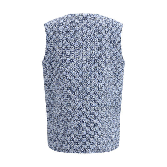 Gucci Blue Cotton Sleveless Jacket