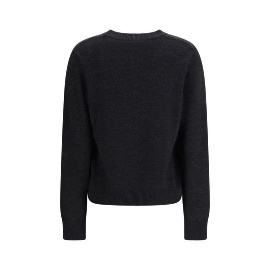 Ganni Gray Merino Wool Sweatshirt