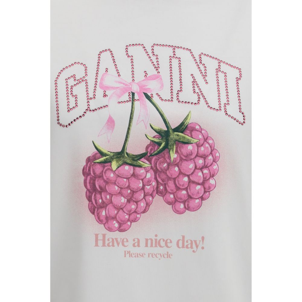 Ganni White Cotton T-Shirt