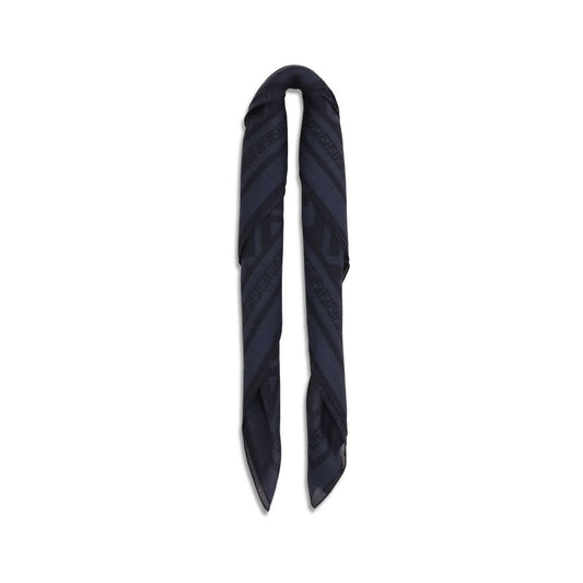 Fendi Blue Fleece Wool Scarf