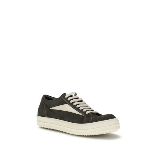 Rick Owens Black Cotton High Top Sneakers