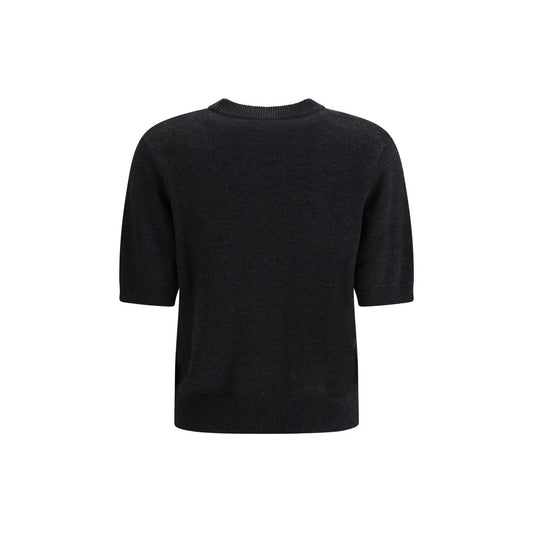 Ganni Gray Merino Wool Sweatshirt