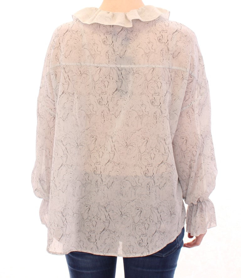 Vika Gazinskaya Blue Cotton Blouse Tunic