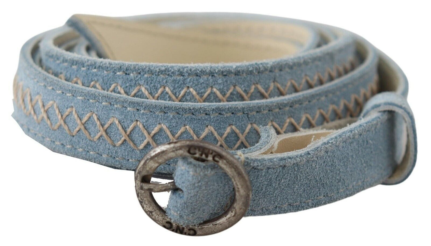 Costume National Blue Skinny Leather Fashion Waist Belt