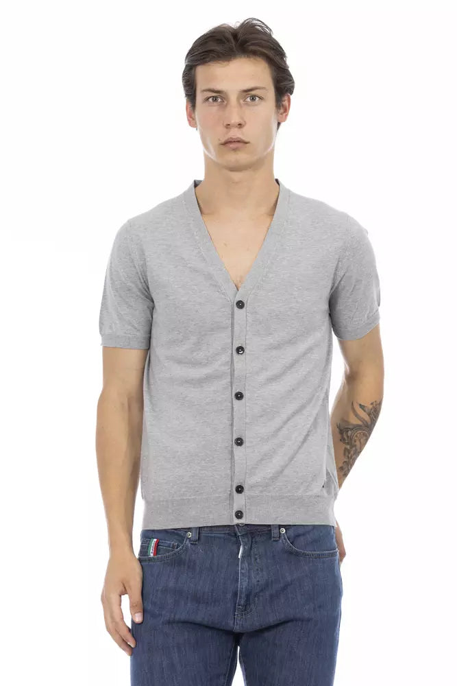 Baldinini Trend Gray Cotton Men's Sweater