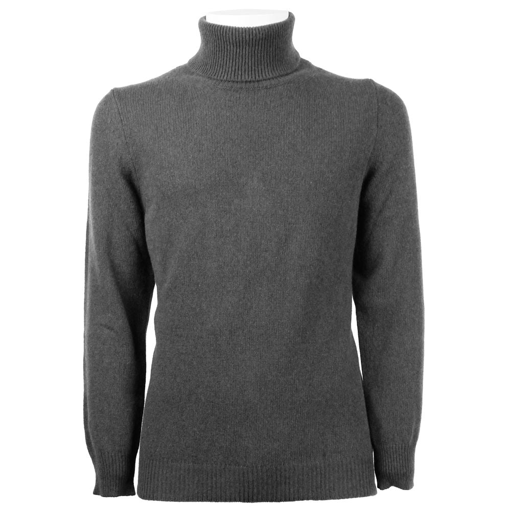 Emilio Romanelli Gray Cashmere Men Turtleneck Sweater