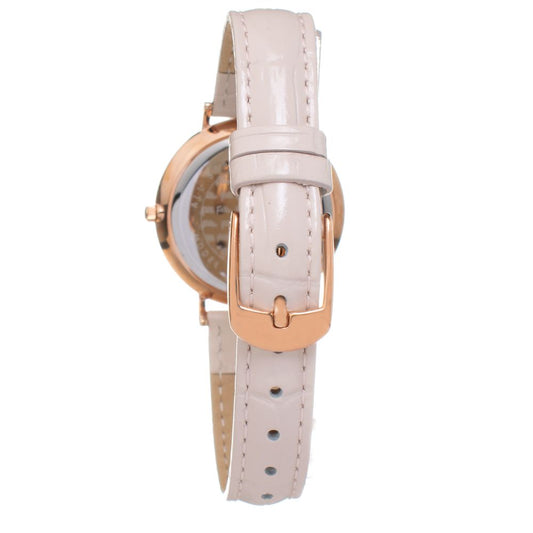 Folli Follie Beige Leather Dress Watch