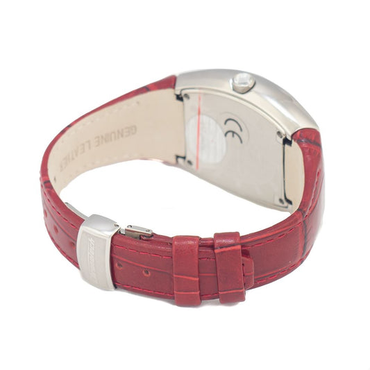 Chronotech Red Leather Dress Watch