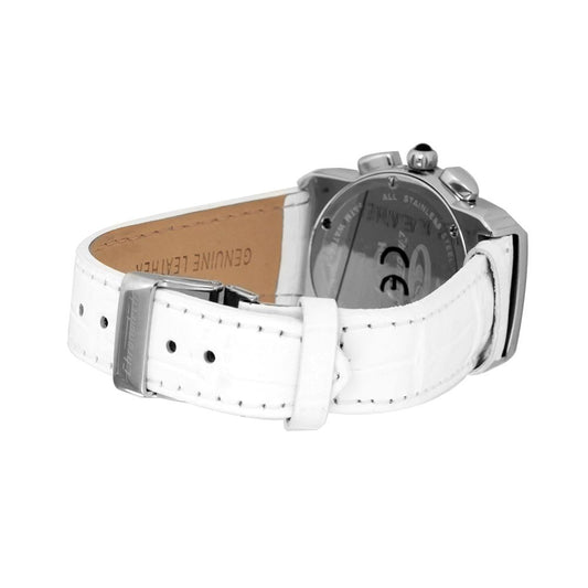 Chronotech White Leather Dress Watch