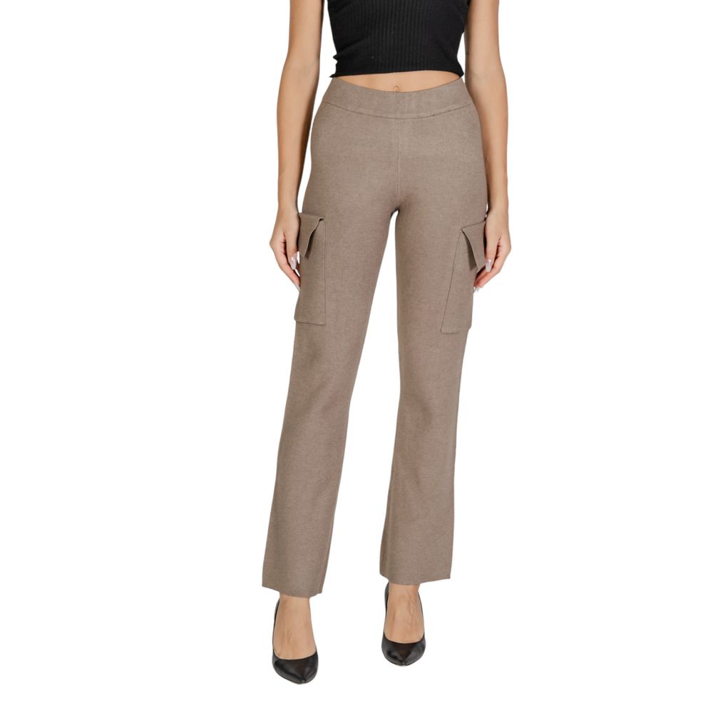 Vila Clothes Beige Viscose Pant