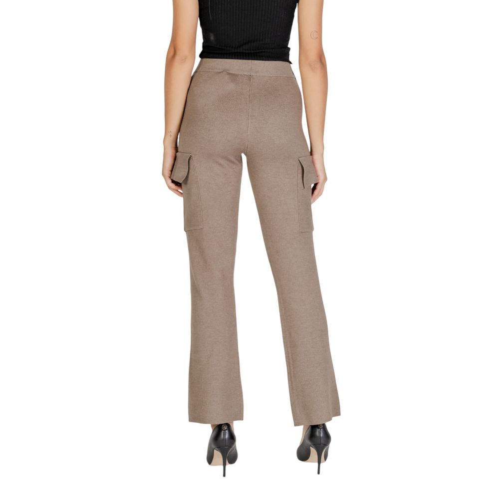 Vila Clothes Beige Viscose Pant