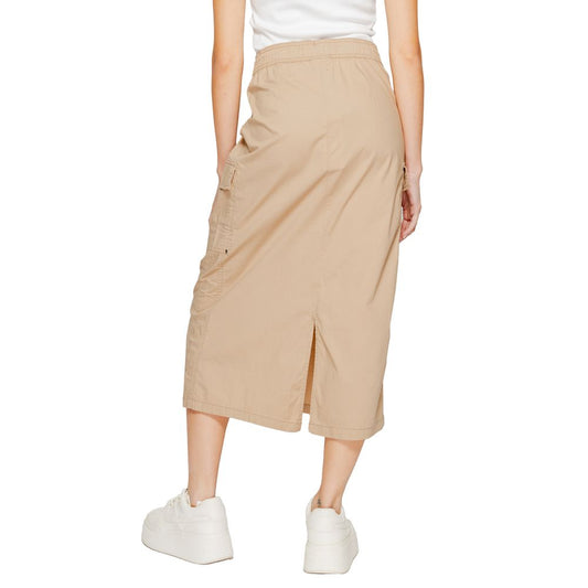 Street One Beige Cotton Midi Skirt