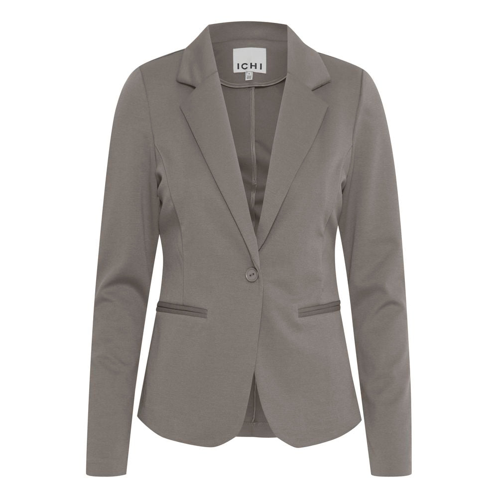ICHI Gray Polyester Blazer