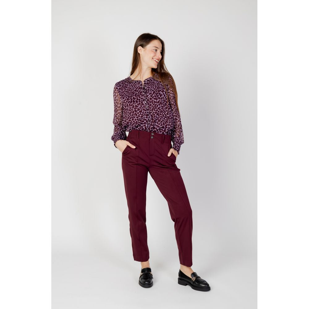 Street One Bordeaux Polyester Chino Pants