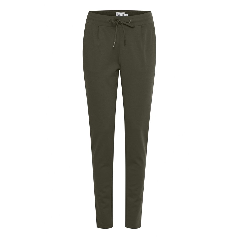 ICHI Green Polyester Pant