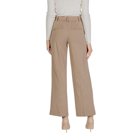 Street One Beige Viscose Dress Pants