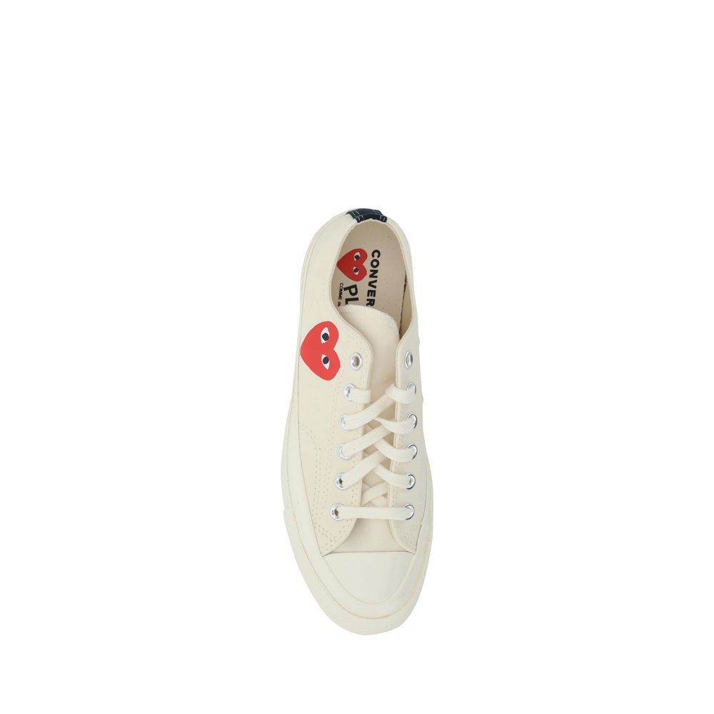 Comme Des Garçons Play x Converse White Cotton Low Top Sneakers