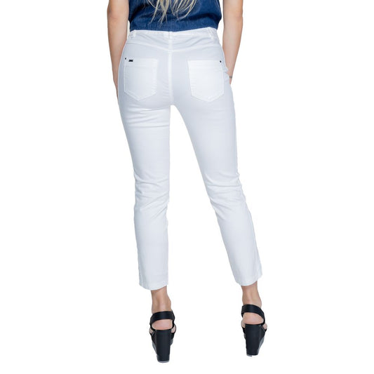Street One White Cotton Casual Pants