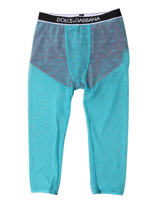 Dolce & Gabbana Blue Fuchsia Logo Lingerie Cropped Underwear