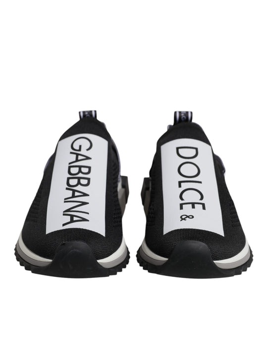 Dolce & Gabbana Black White Slip On Sorrento Sneakers Shoes