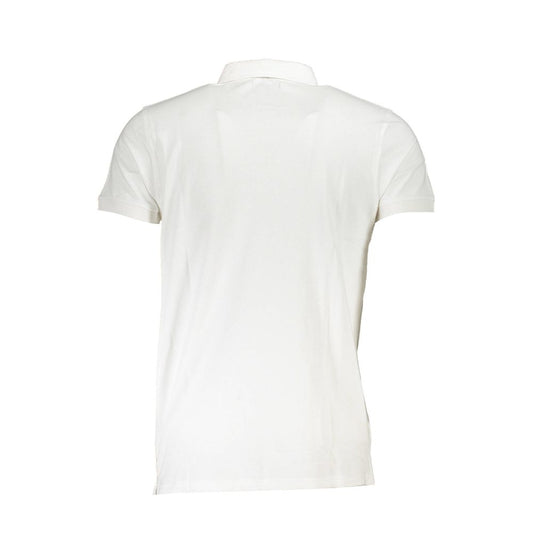 Cavalli Class White Cotton Men Polo Shirt