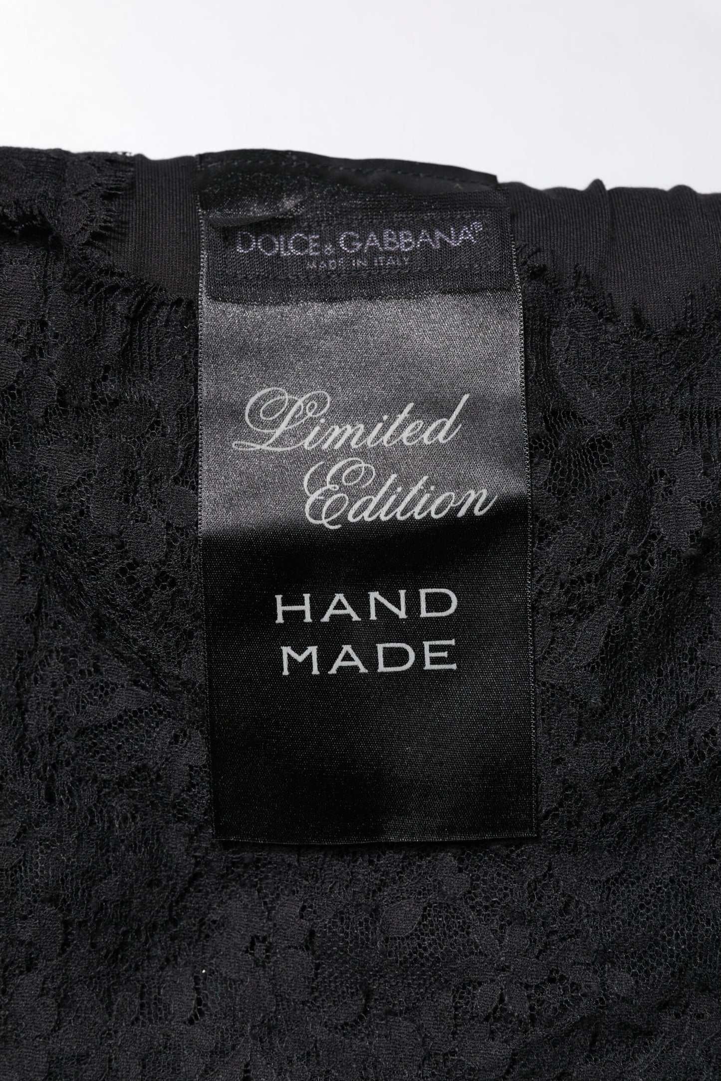 Dolce & Gabbana Black Lace Sheer Sacred Heart Crew Neck Top