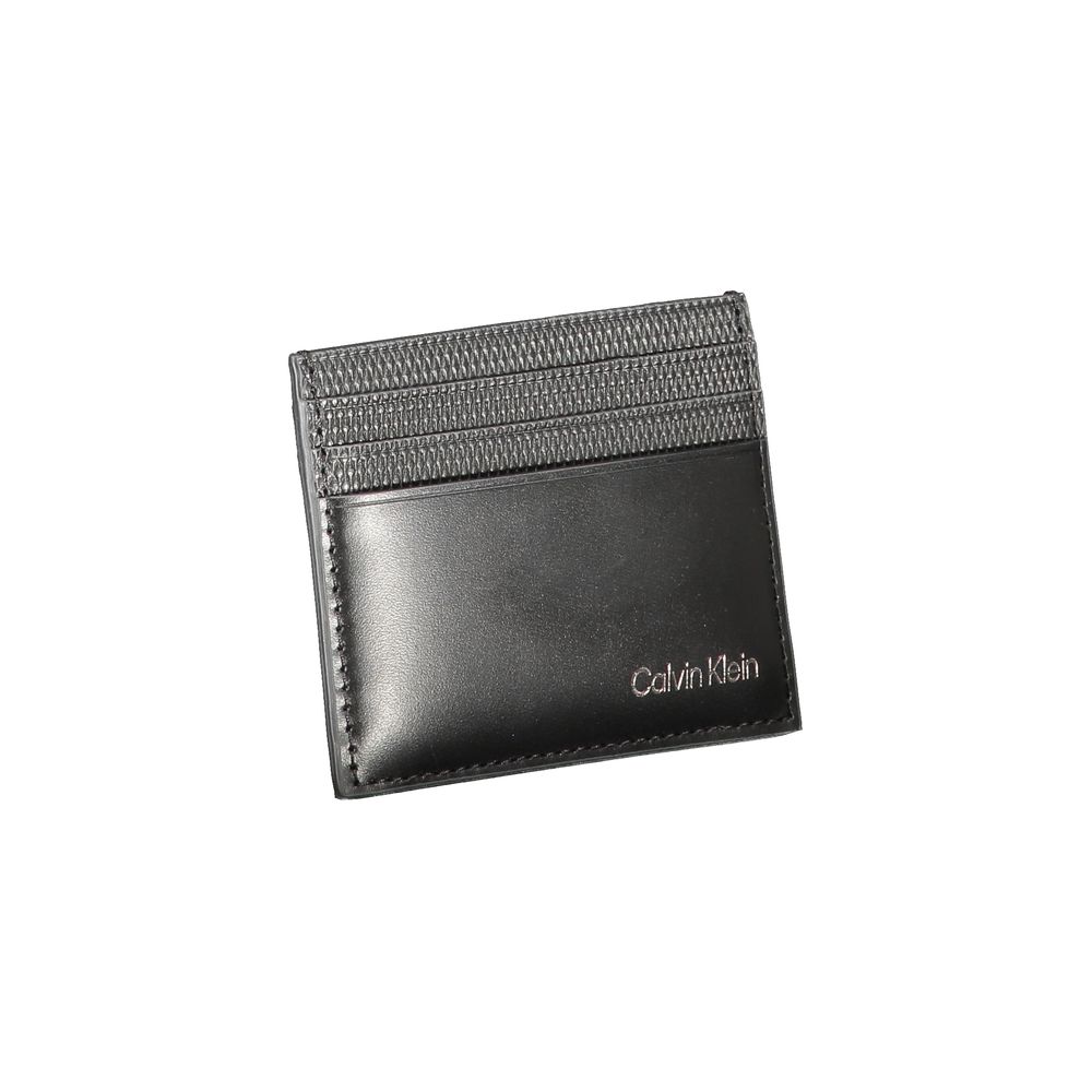 Calvin Klein Black Leather Men Card Holder