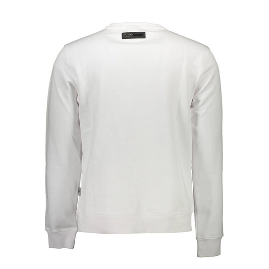 Plein Sport Bianco Cotton Men Sweatshirt