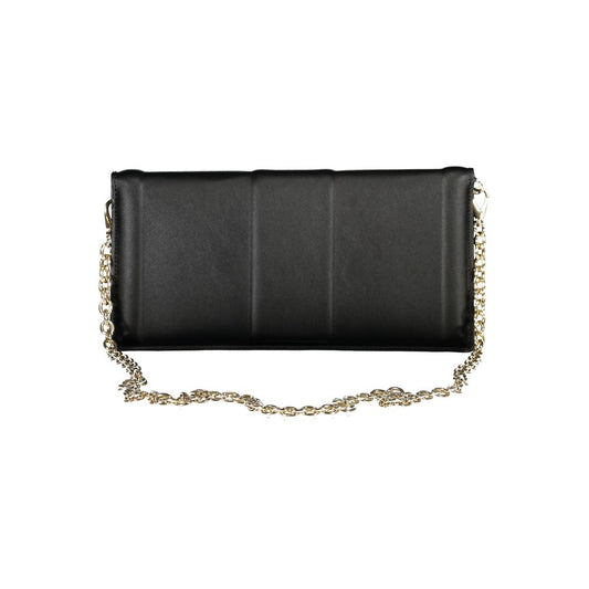 Mario Valentino Black Polyurethane Women Clutch