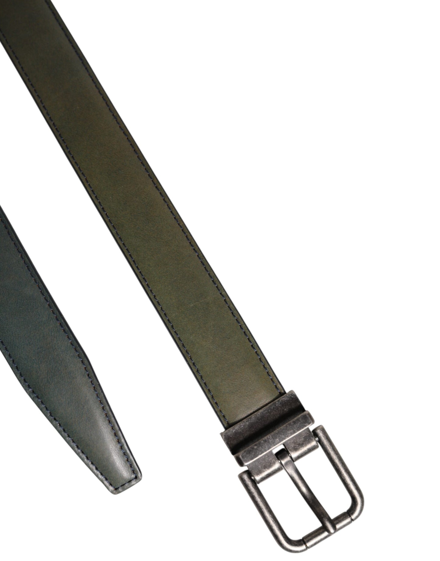 Dolce & Gabbana Green Classic Leather Metal Buckle Belt