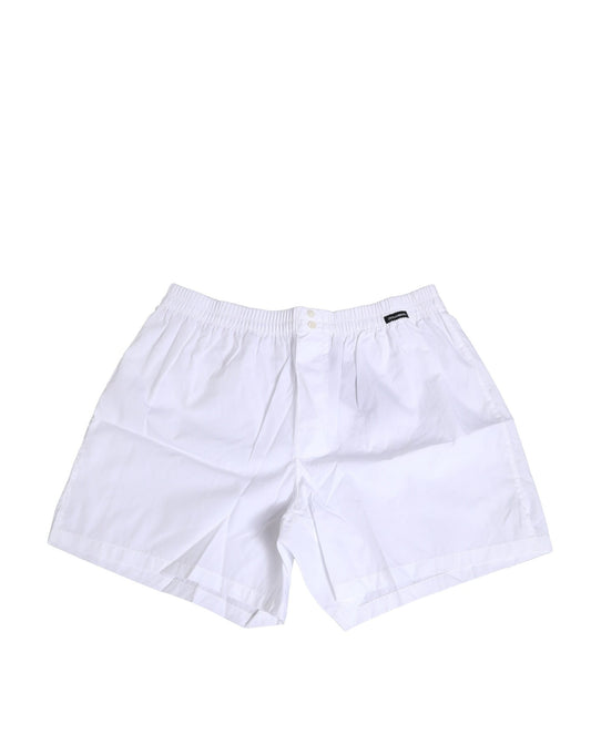 Dolce & Gabbana White Cotton Regular Boxer Shorts Underwear