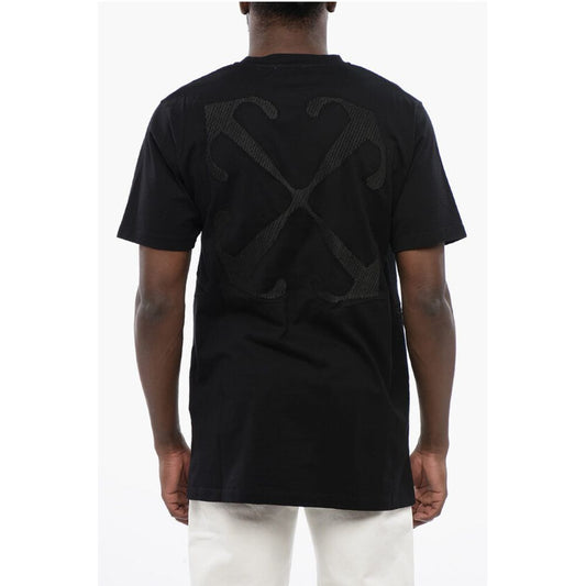Off-White Black Cotton ARROW Crew-neck T-shirt