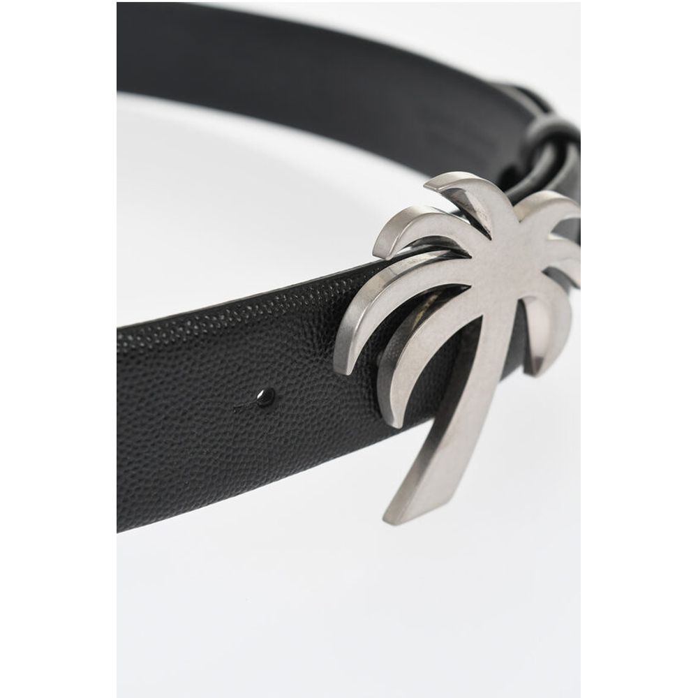 Leather Belt with Palm-Shaped Buckle 35mm