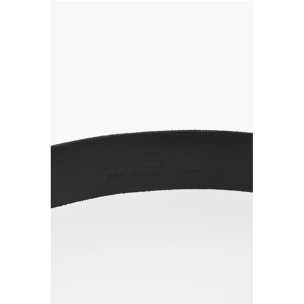 Leather Belt Belt with Monogram Buckle 35mm