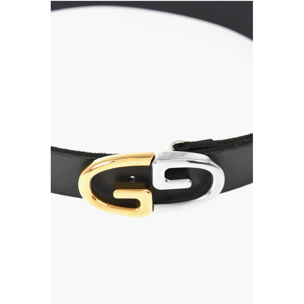 Leather Belt Belt with Monogram Buckle 35mm